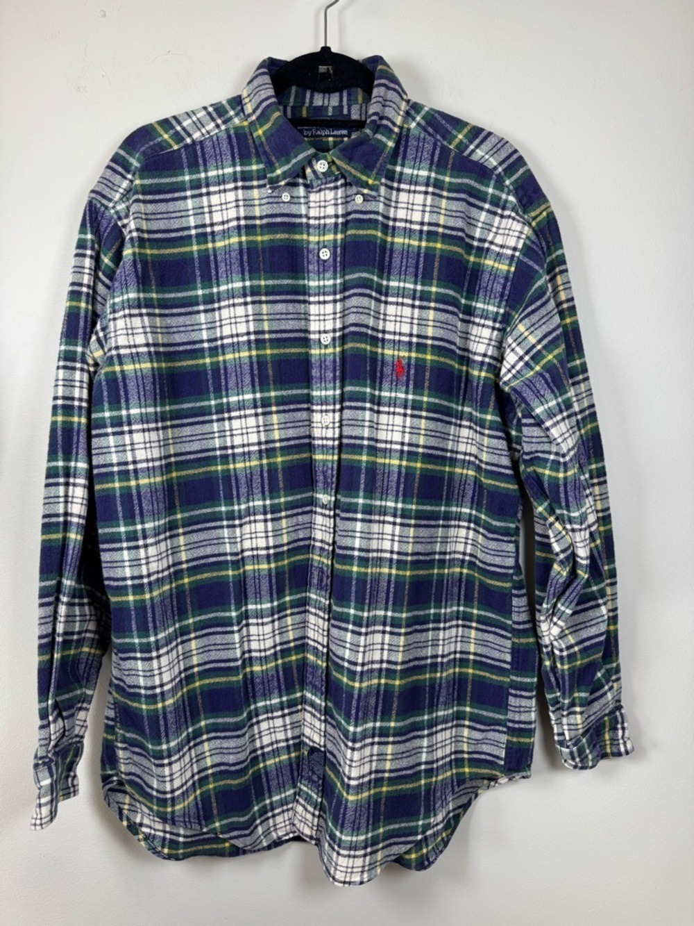 Ralph Lauren Green, Navy & White Plaid Button-Down Shirt